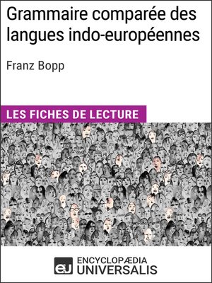 cover image of Grammaire comparée des langues indo-européennes de Franz Bopp